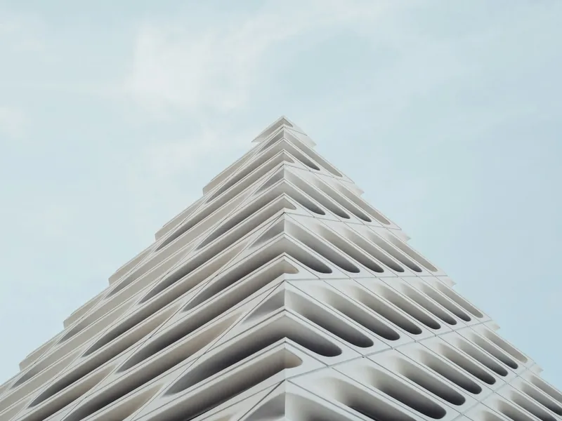 Low-angle photograph of a building facade